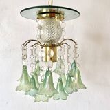 Vintage pendant lamp with tassels and bells