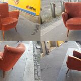 Club 50s 60s armchair Red