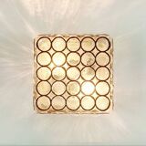 Mid Century Modern Iron Ring Glass Ceiling Light From Limburg, 1960s