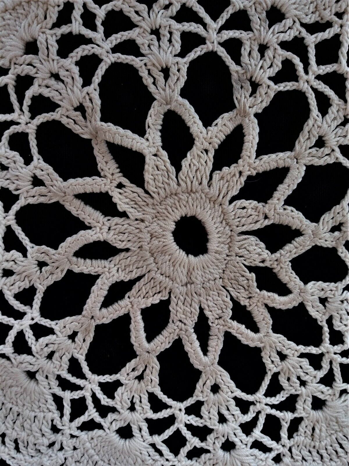 Napperon au crochet vintage coton rond