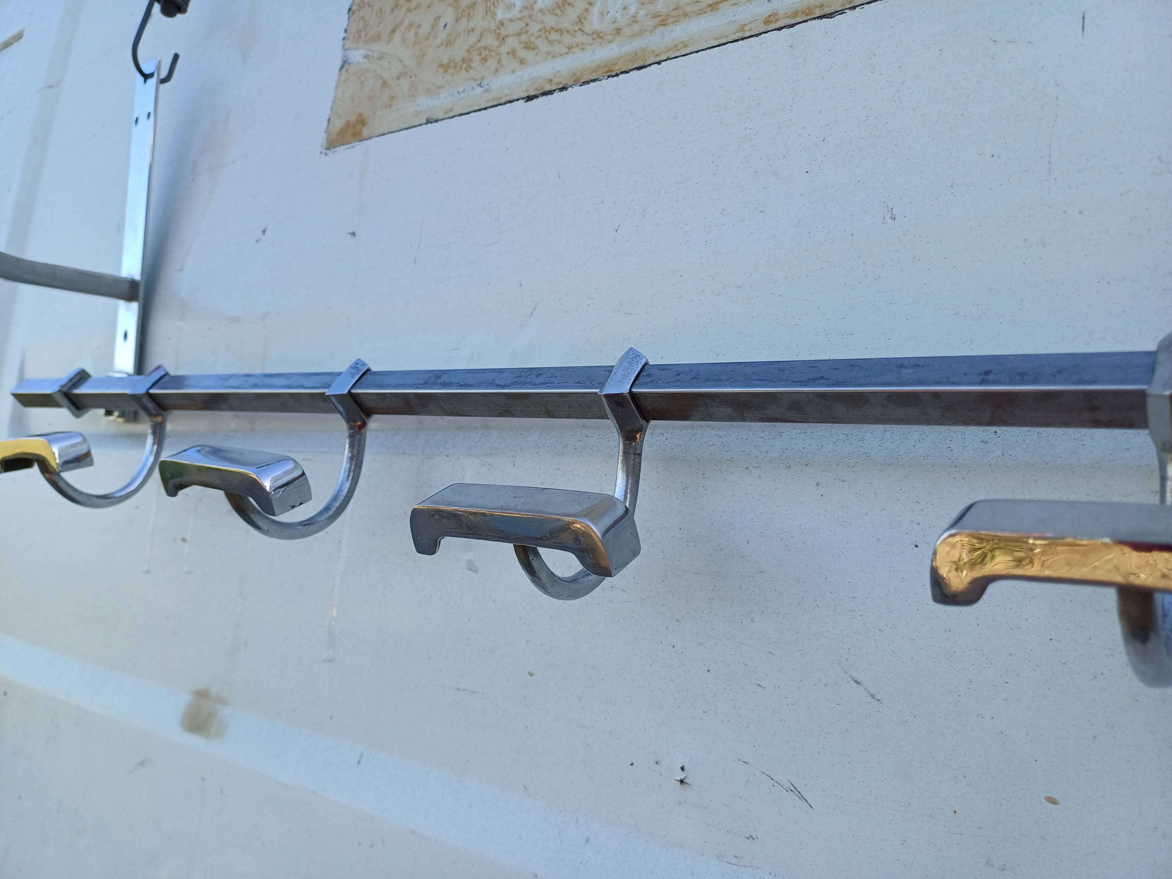 Vintage chrome coat rack and plastic balls