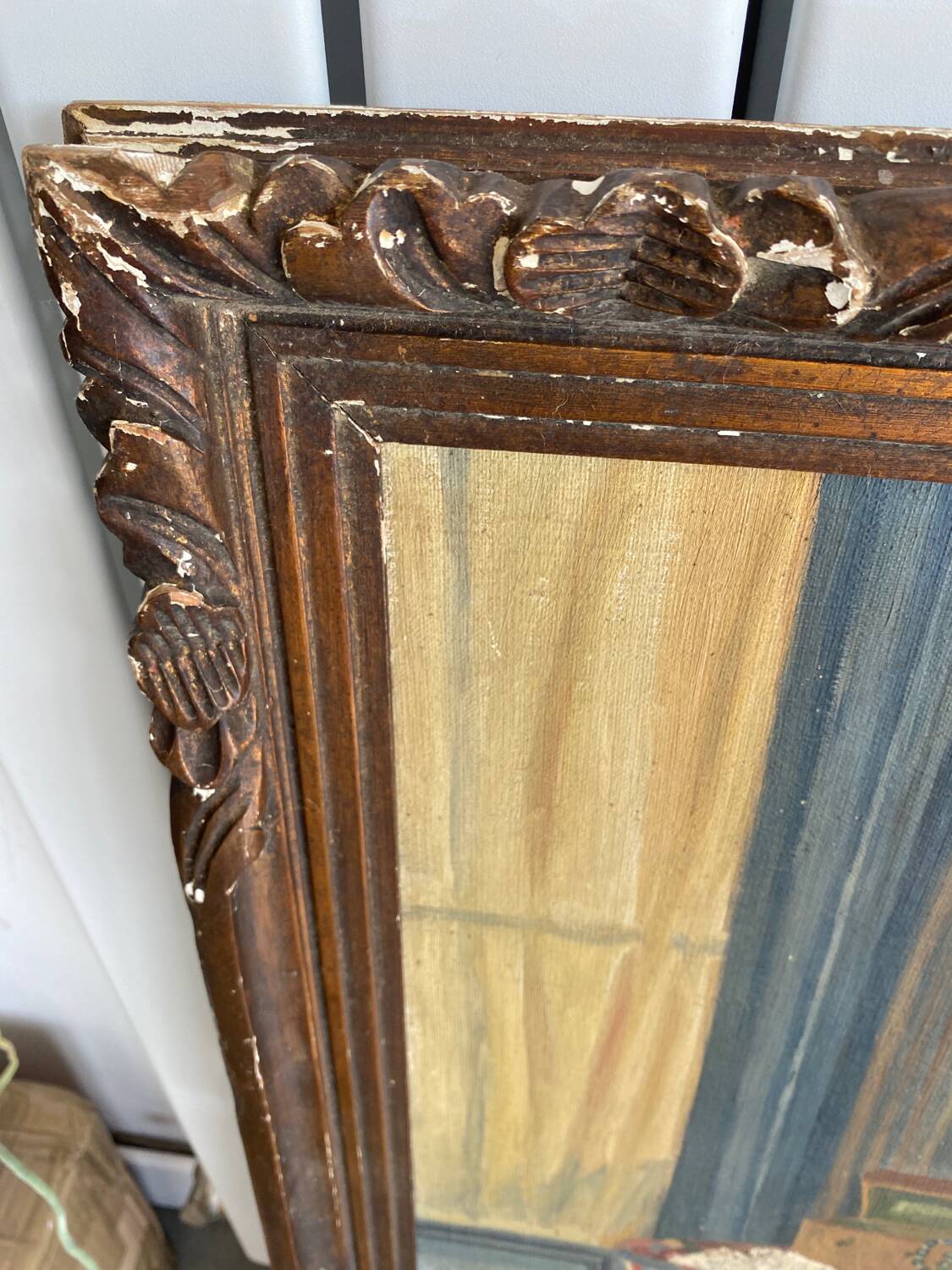 Oil on canvas inside the shawl