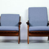 Set of blue/grey armchairs from De Ster Gelderland, 1960s