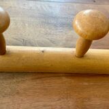Wooden coat rack with 5 hooks circa 1960