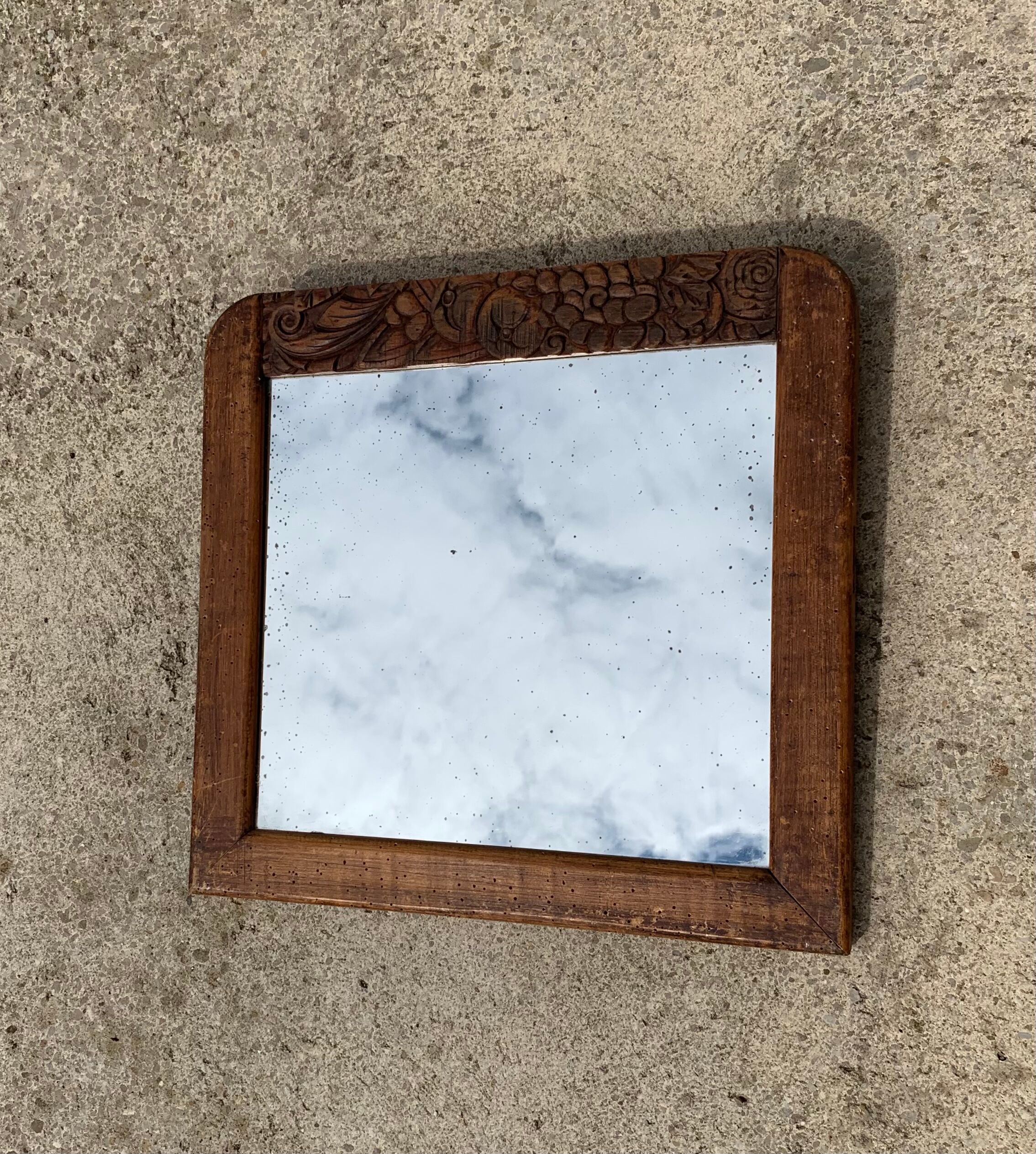 Old Art Deco mirror 38x36cm