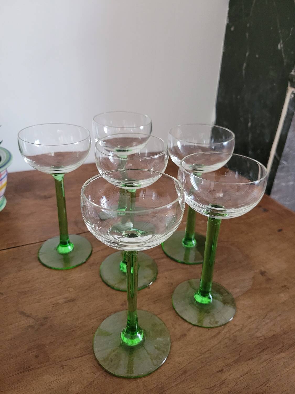 Set of 6 stemmed glasses for white wine from Alsace