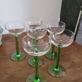 Set of 6 stemmed glasses for white wine from Alsace