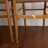 Chairs made of wood and rope