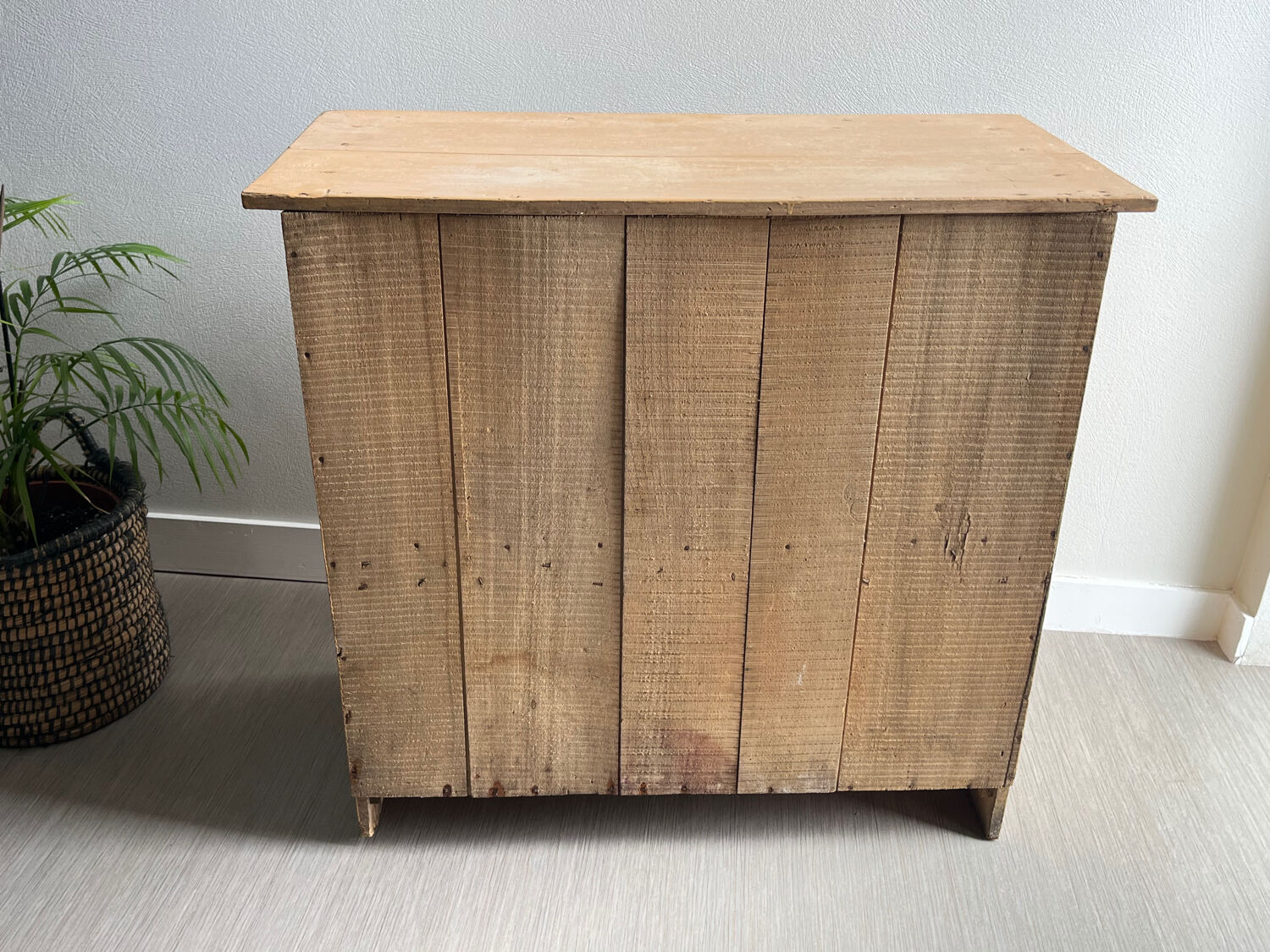 Antique Parisian sideboard with patinated wood / jam cabinet