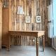 Large desk with turned legs in solid oak (renovated)