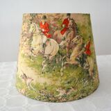 Abat-jour en tissu vintage chasse à courre