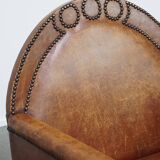 Sheepskin Leather Art Deco Design Armchair