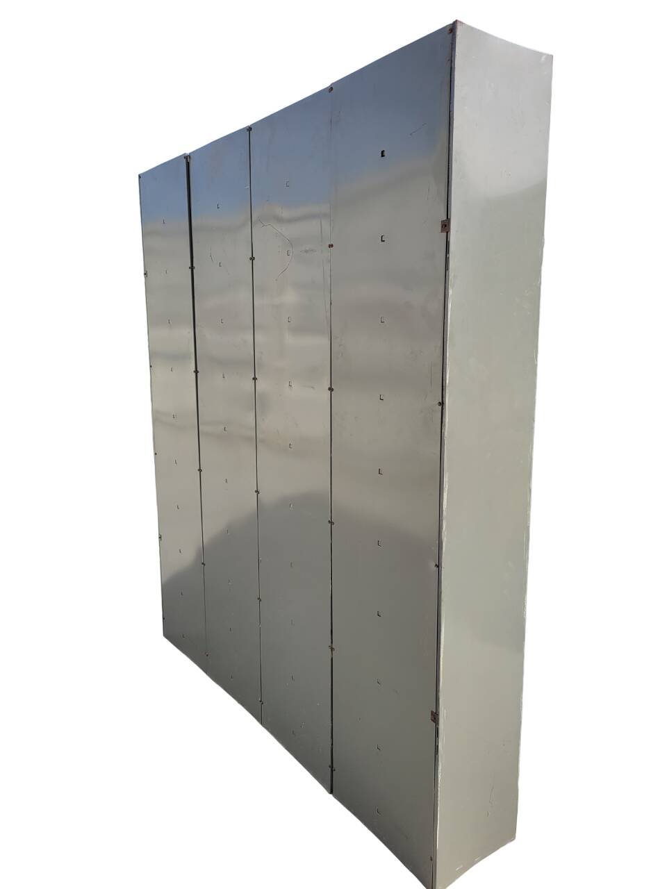 Set of 4 industrial column workshop furniture with Roneo flaps