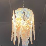 Important lustre Murano attributed to Mazzega, stalactite glass, Italy.