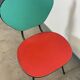 Set of 3 two-tone formica chairs from the 50s