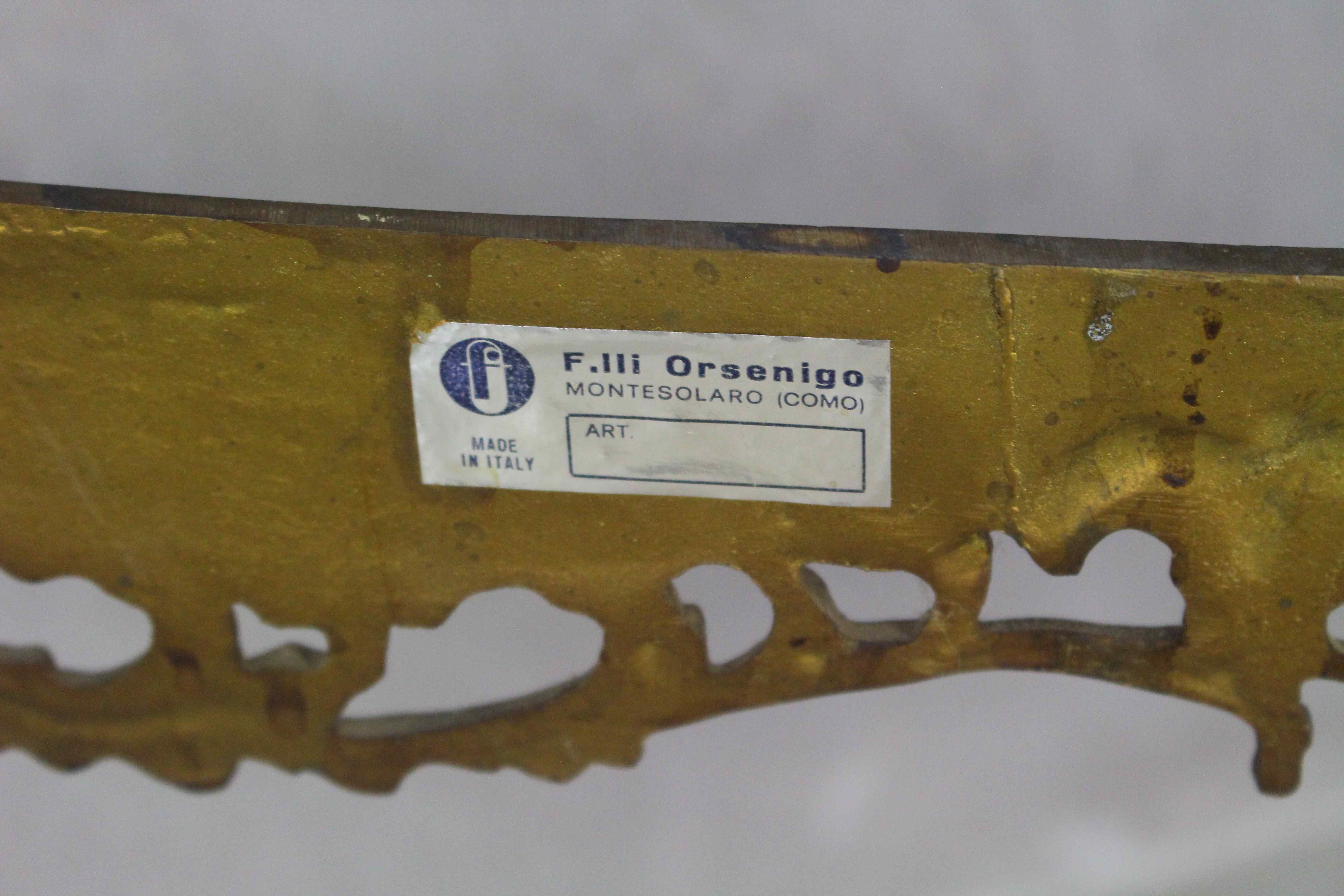 Italian Vintage Brass Coffee Table With Marble by Orsenigo, 1960s