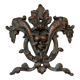Vintage small furniture ornament in copper alloy with fish decoration.