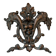 Vintage small furniture ornament in copper alloy with fish decoration.