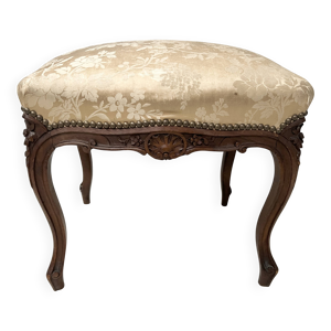 Tabouret de style louis - noyer massif