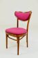 Retro chair bentwood classic style, fuchsia wool upholstery, renovated