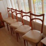 Set of 5 vintage chairs in skai