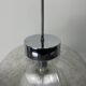 Suspension XL en verre à bulles rare et chrome par Doria Leuchten 1970