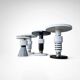 Hand crafted side tables of ceramic and marble in memphis style by casalto