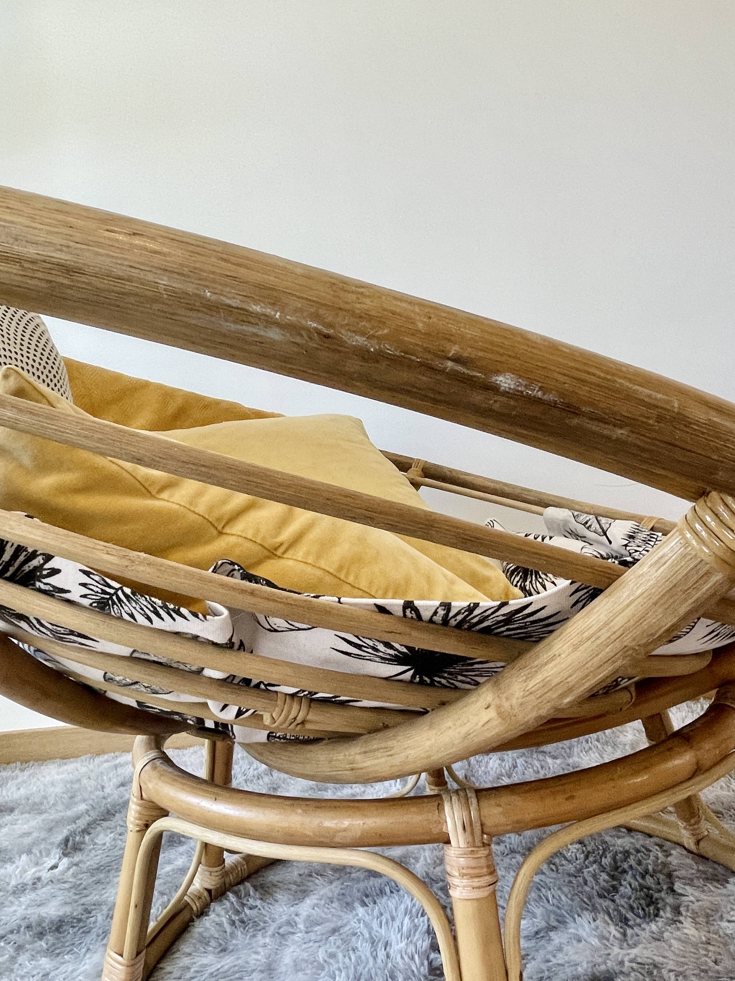 Papasan armchair or rattan loveseat