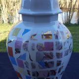 Superb Pillivuyt porcelain lamp. Rare hand-painted model.