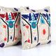 Set of 2 vintage embroidered cushion covers 61x64 cm