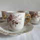 4 antique coffee cups in polychrome iron earth KG Lunéville