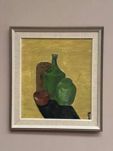 Original Oil on Panel "Still Life" by S. Jesso, Signed, Vintage & Framed 43×49cm