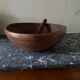 Raw wooden salad bowl