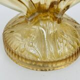 Pair of Empoli amber glass chandeliers in Art Deco style