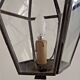 Hexagonal shaped copper and glass hanging lantern