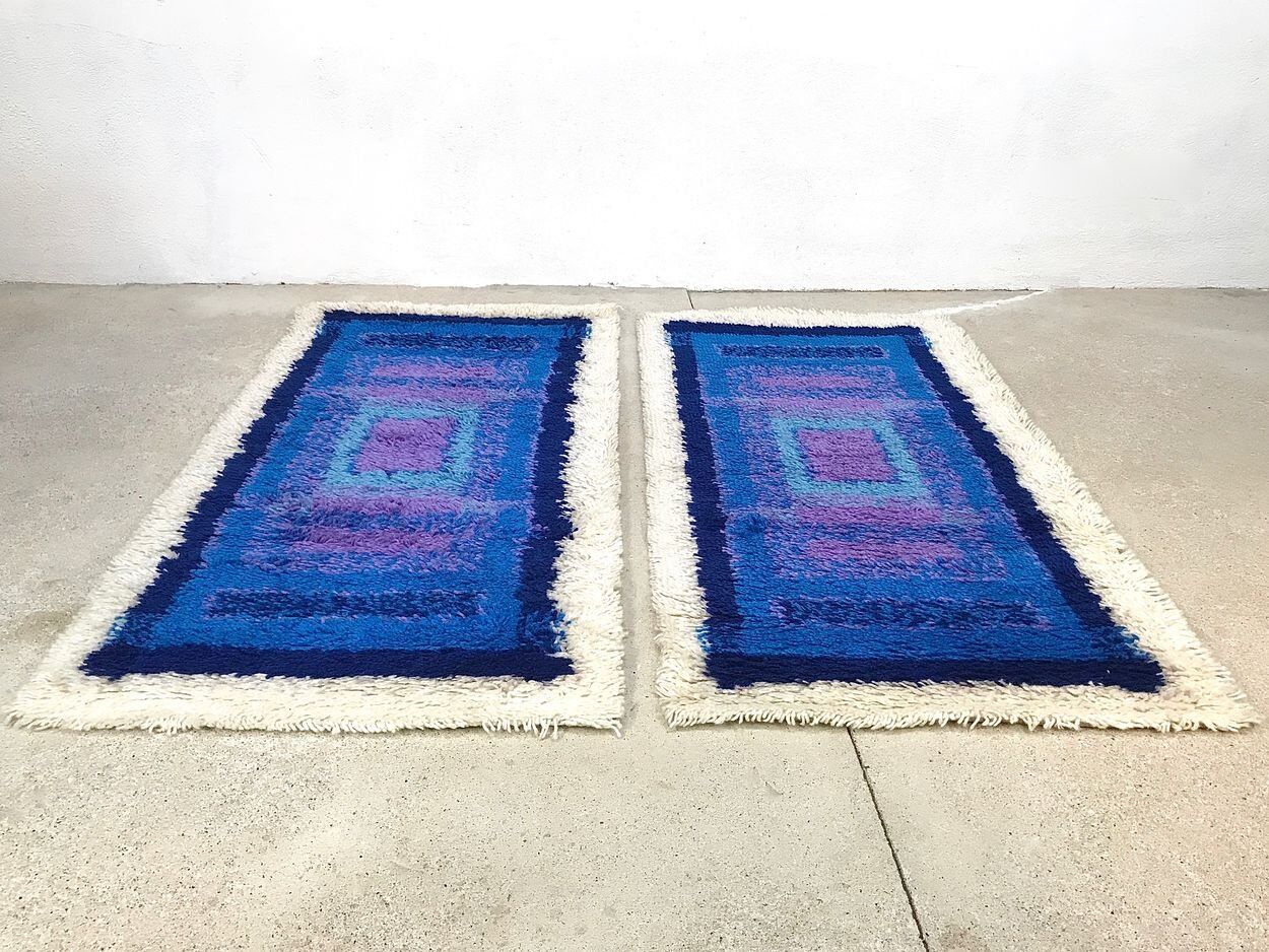 Modern abstract graphic rugs from Gilde, Germany 1960s, Set of 2