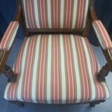 Pair of Louis XVI style walnut armchairs
