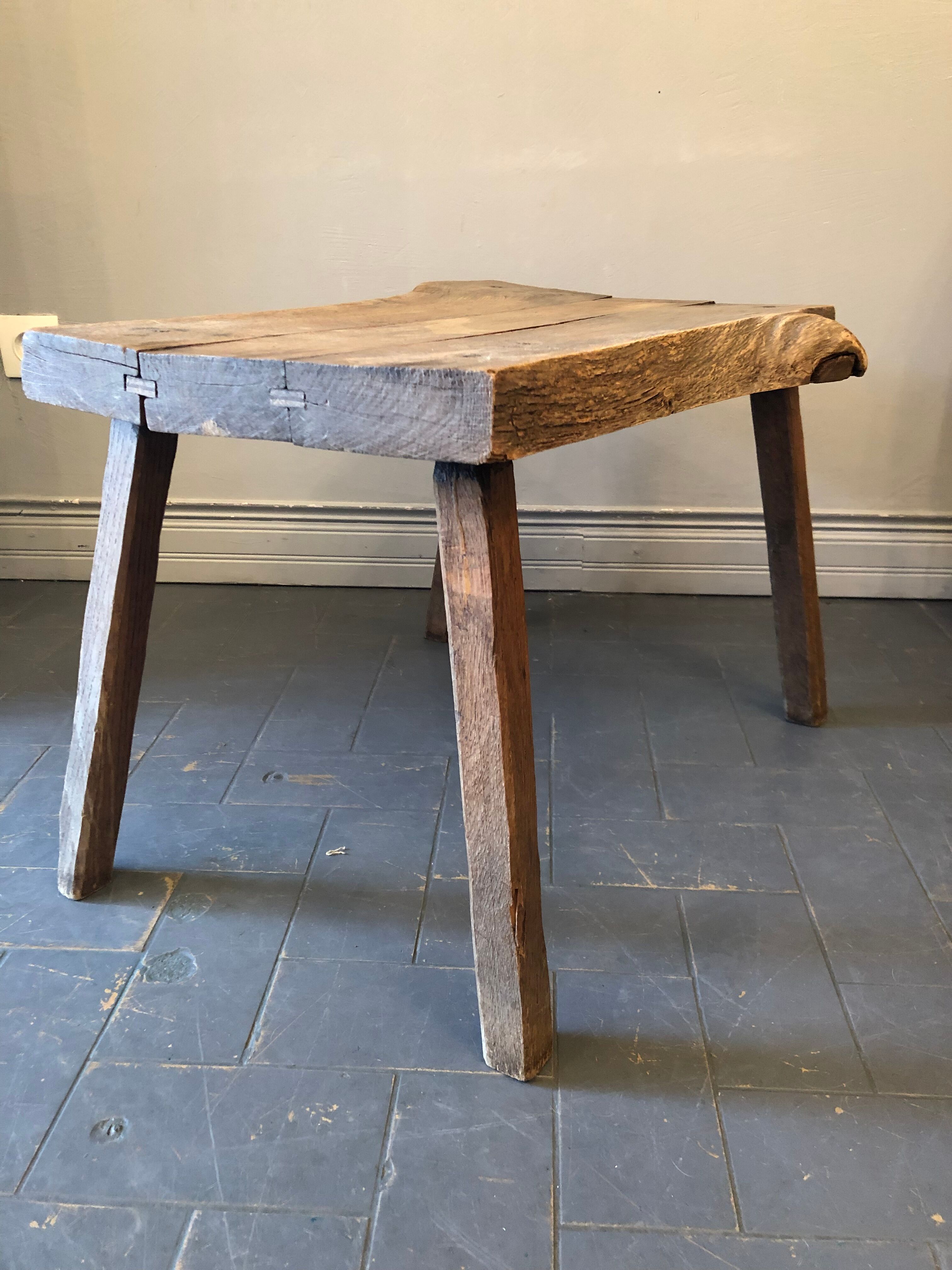 Brutalist oak coffee table
