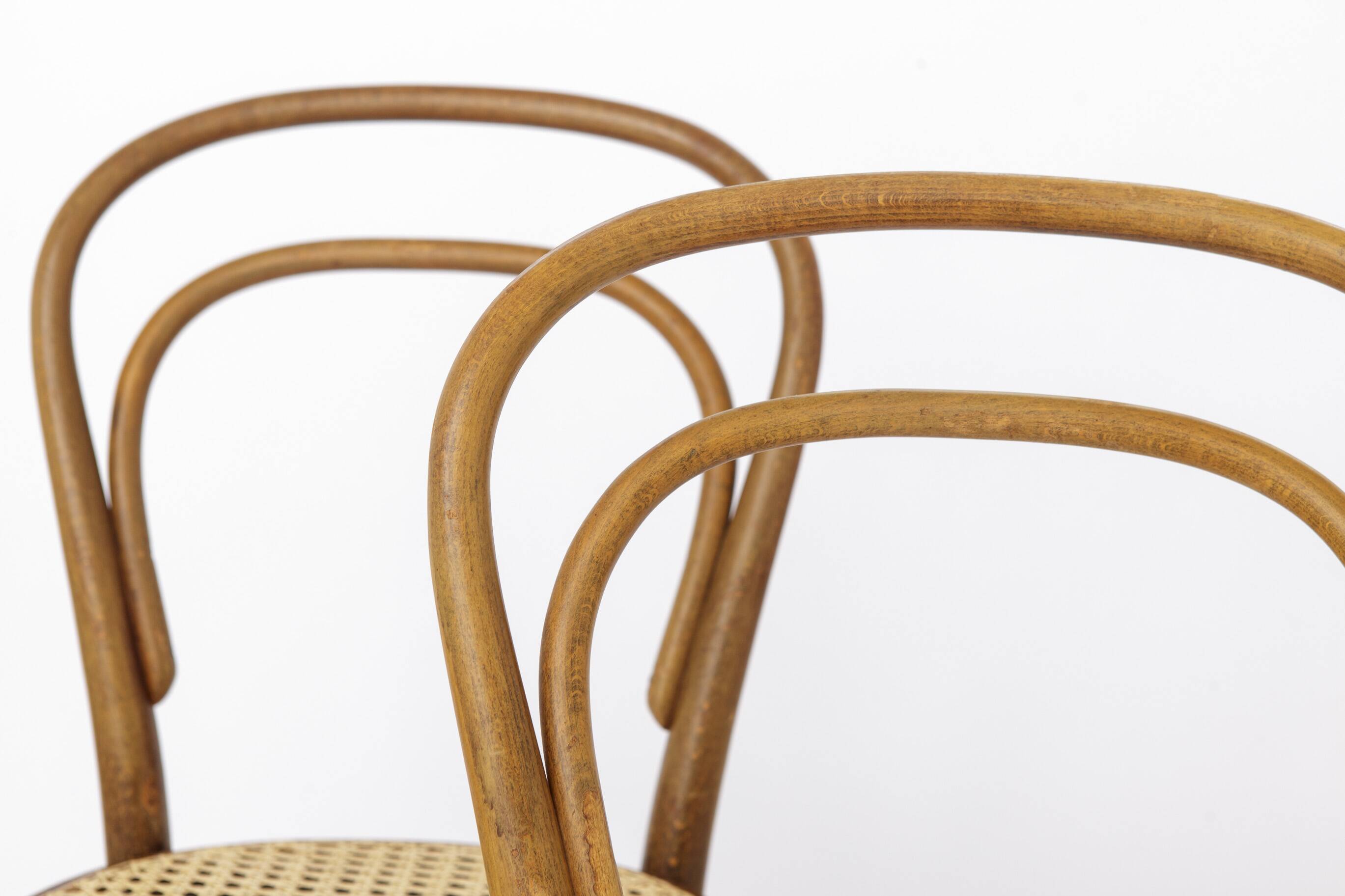 Pair of Vintage Thonet Model 14 Chairs | Radomsko Bentwood Dining Chairs |