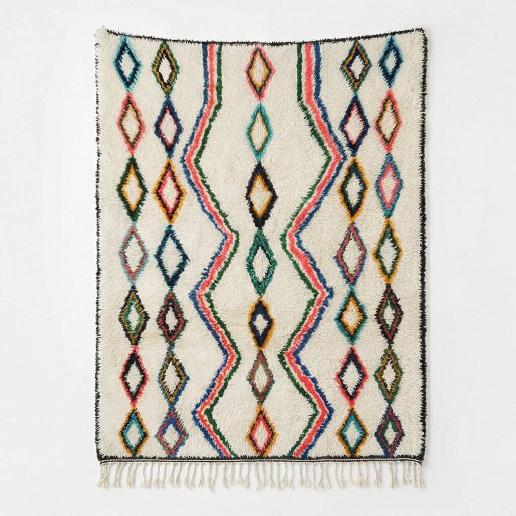 Traditional colourful Azilal Moroccan rug