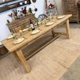 Renovated solid oak farmhouse table with 2 drawers