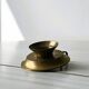 Copper spade candle holder covered with a golden film - handle small ring - for candle with rod