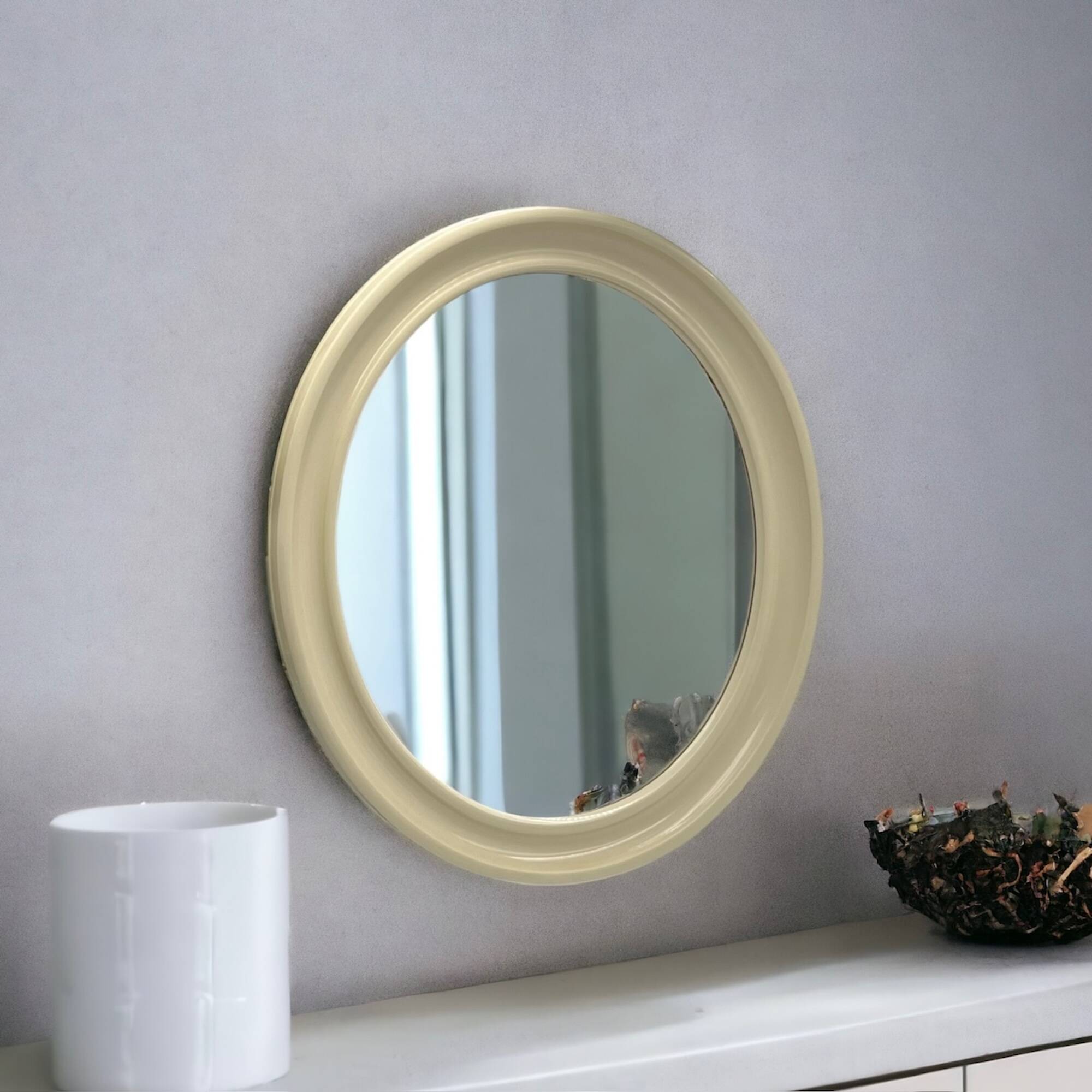 Wall Mirror 'America' in Beige Bakelite by Carrara and Matta Italy