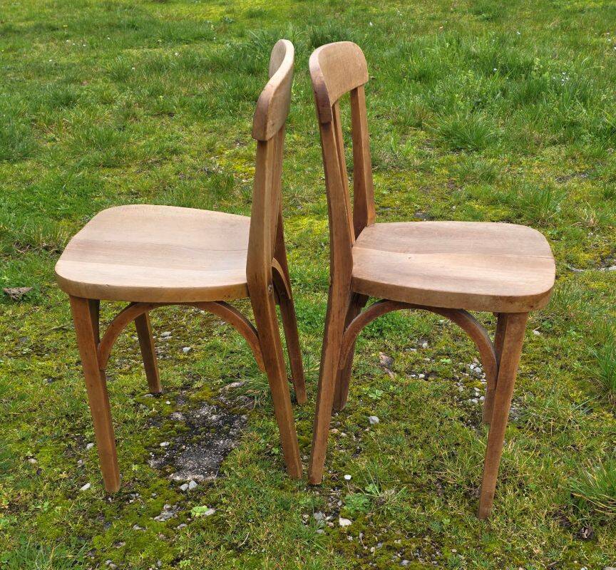 Set of 2 Bistro Chairs Stamped Stella 1950s