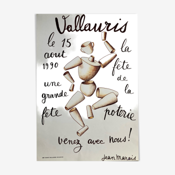 Affiche Jean Marais pour la fête de la poterie de Vallauris 1990