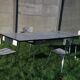 Table formica marbré et 4 chaises assorties vintage