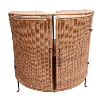 Meuble rotin vintage années 50