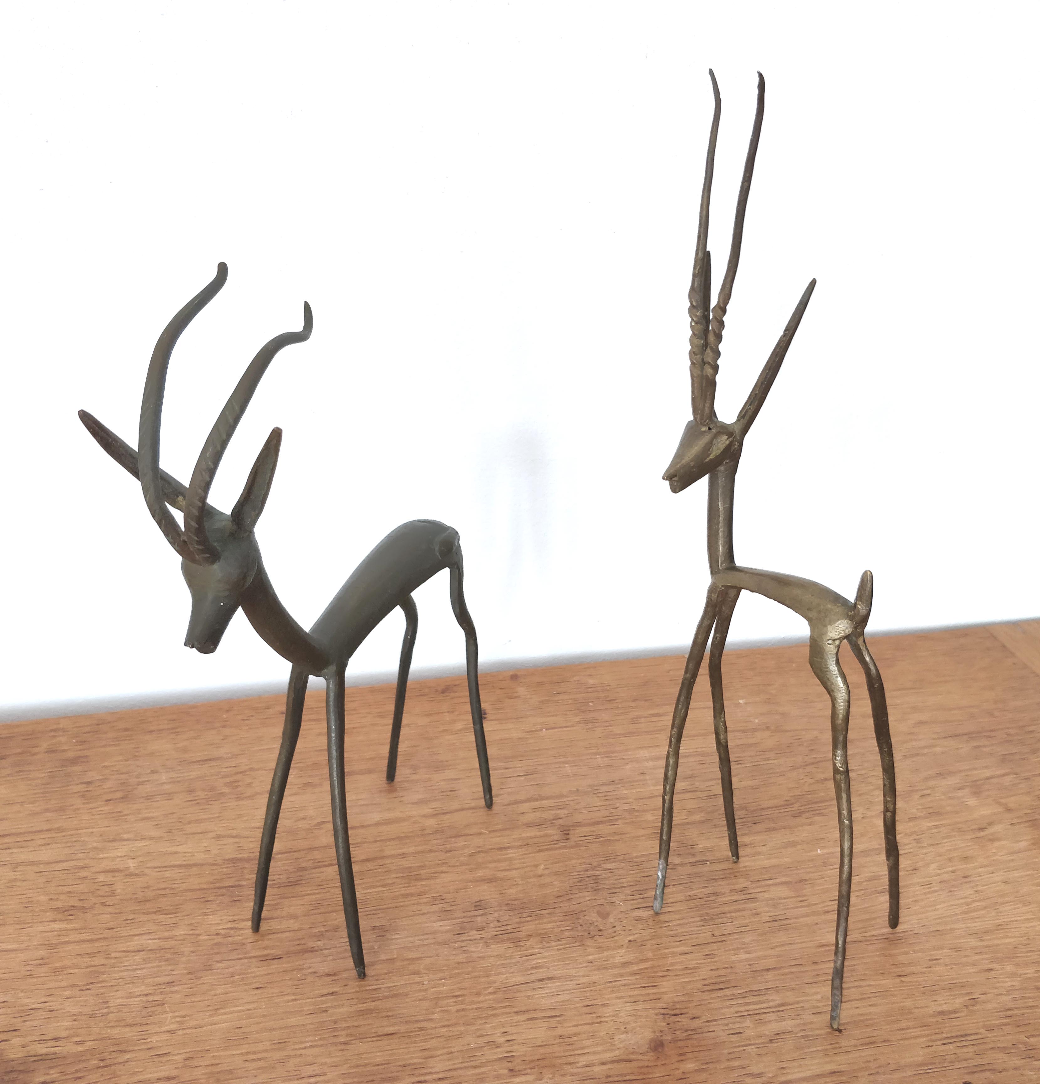 Duo of african brass gazelles