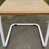 Cesca chair b32 model in white and wood by Marcel Breuer