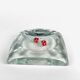 Ashtray in thick pleated glass